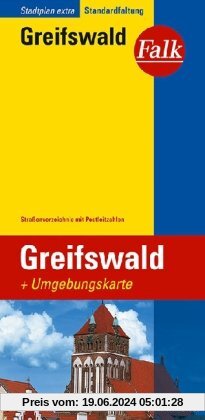 Falk Stadtplan Extra Standardfaltung Greifswald